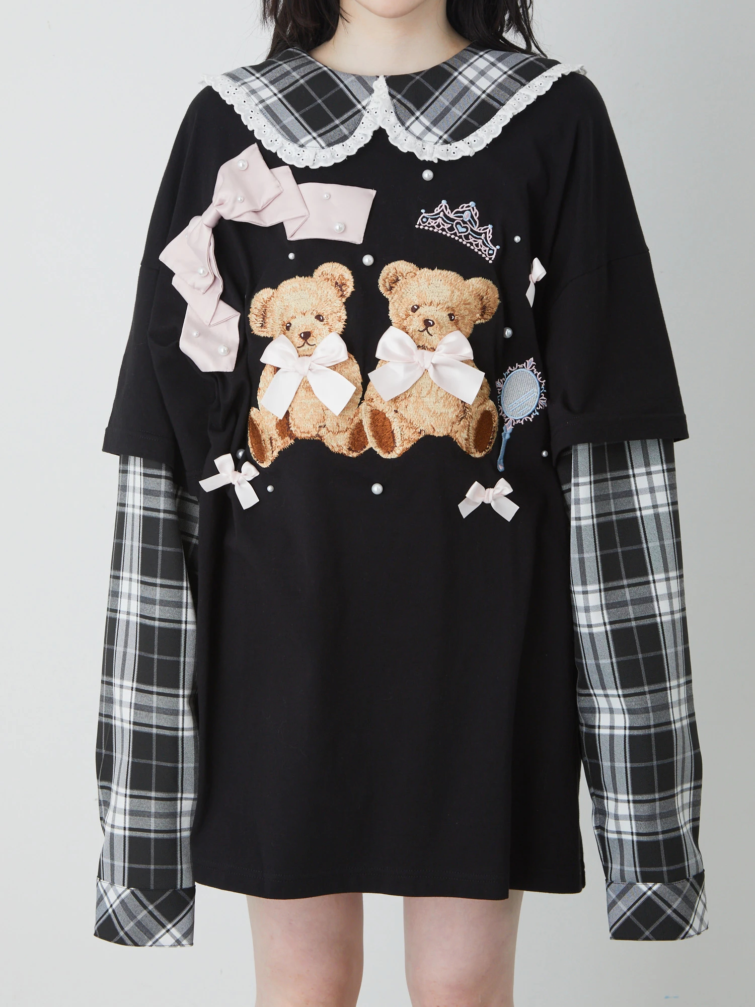 くまちゃんリボンロンTe - Ank Rouge(アンクルージュ)のTシャツ 
