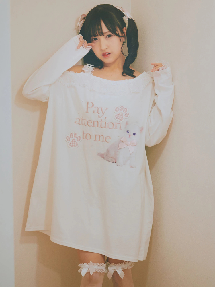 ねこちゃんロンTe - Ank Rouge(アンクルージュ)のTシャツ