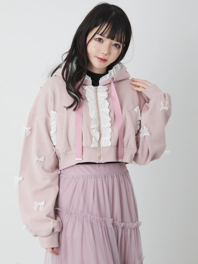 チビリボンショートパーカー - Ank Rouge(アンクルージュ)のパーカ  