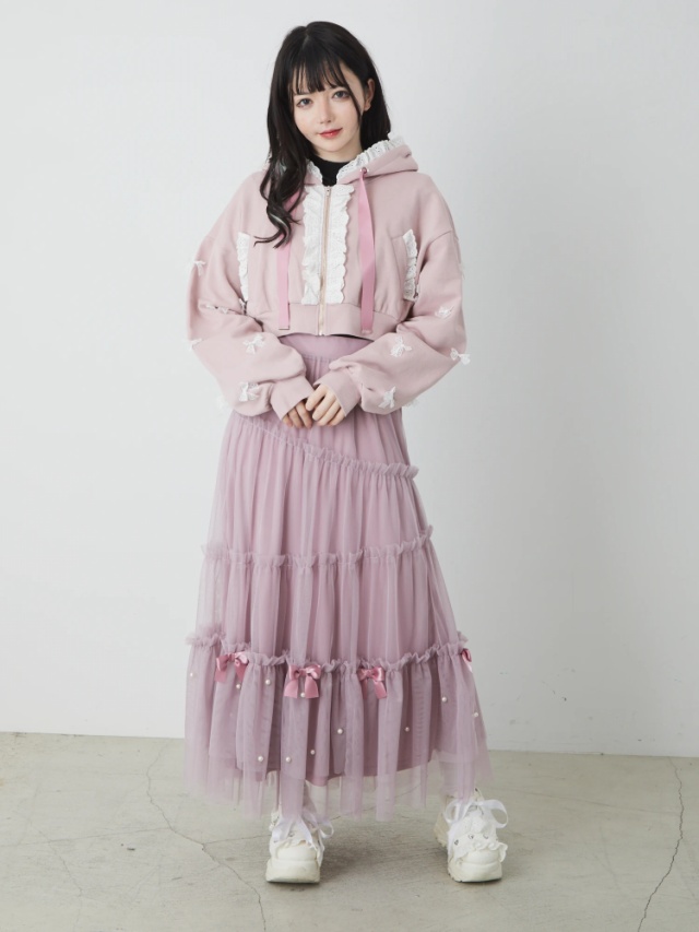 チビリボンショートパーカー - Ank Rouge(アンクルージュ)のパーカ  