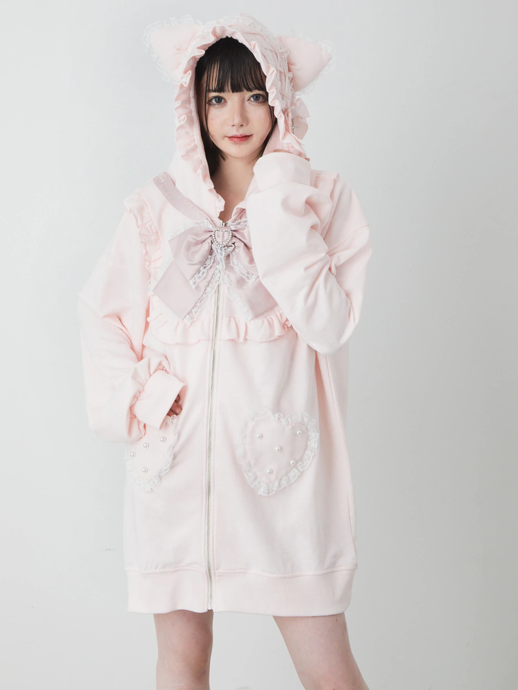 【70％OFF】 ネコちゃんBigパーカー - Ank Rouge(アンクルージュ)のパーカ トップス