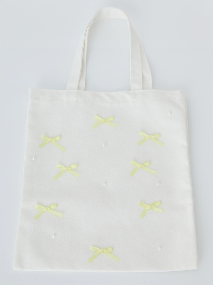 【専用品】尾州キラキラリボンツイード　ホワイトアイボリートートバッグ 高級尾州リボンキラキラツイードトートバッグ ホワイトアイ