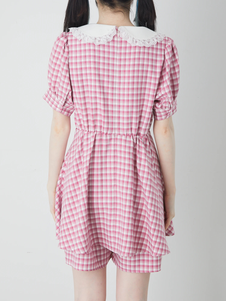 リボンチェックコンビネゾン - Ank Rouge(アンクルージュ)のワンピース