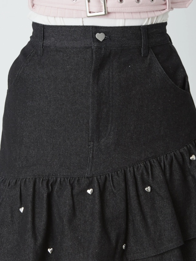 ハートスタッズデニムスカート - Ank Rouge(アンクルージュ)のデニム  
