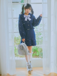 お袖パールデニムジャケット