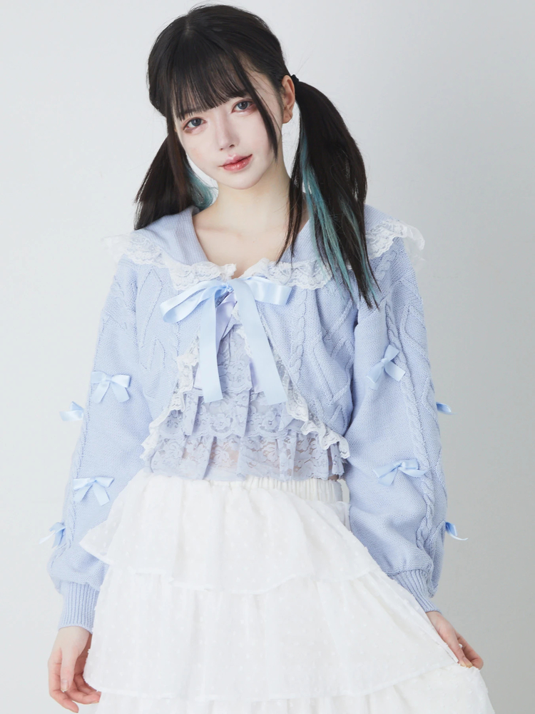 お袖リボンボレロニットカーデ - Ank Rouge(アンクルージュ)のカーデ