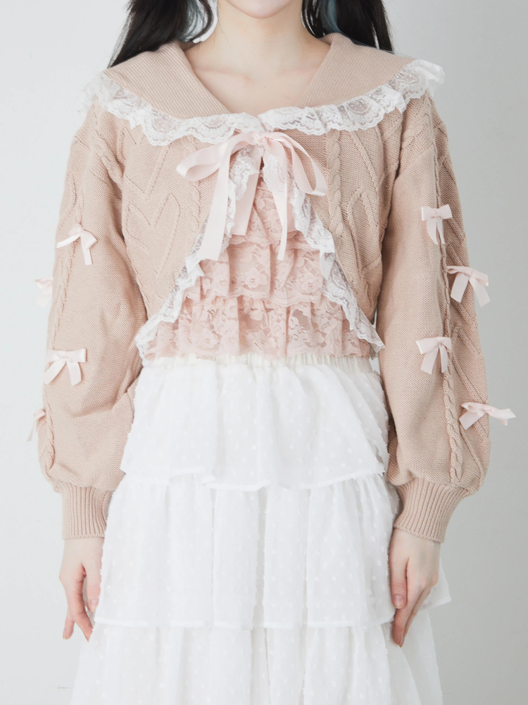 お袖リボンボレロニットカーデ - Ank Rouge(アンクルージュ)のカーデ