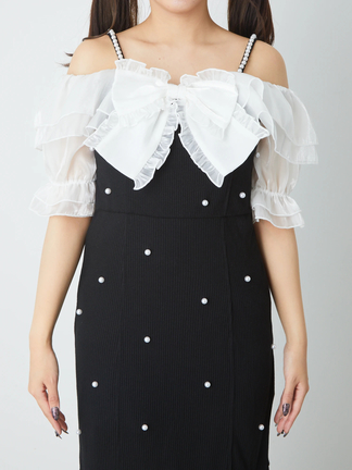 パールシアー配色マーメイドワンピース - Ank Rouge(アン