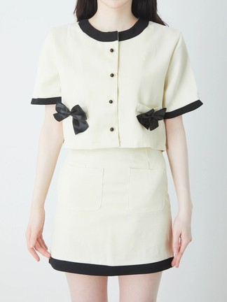 配色リボンツイードセットアップ - Ank Rouge(アンクルージュ)の