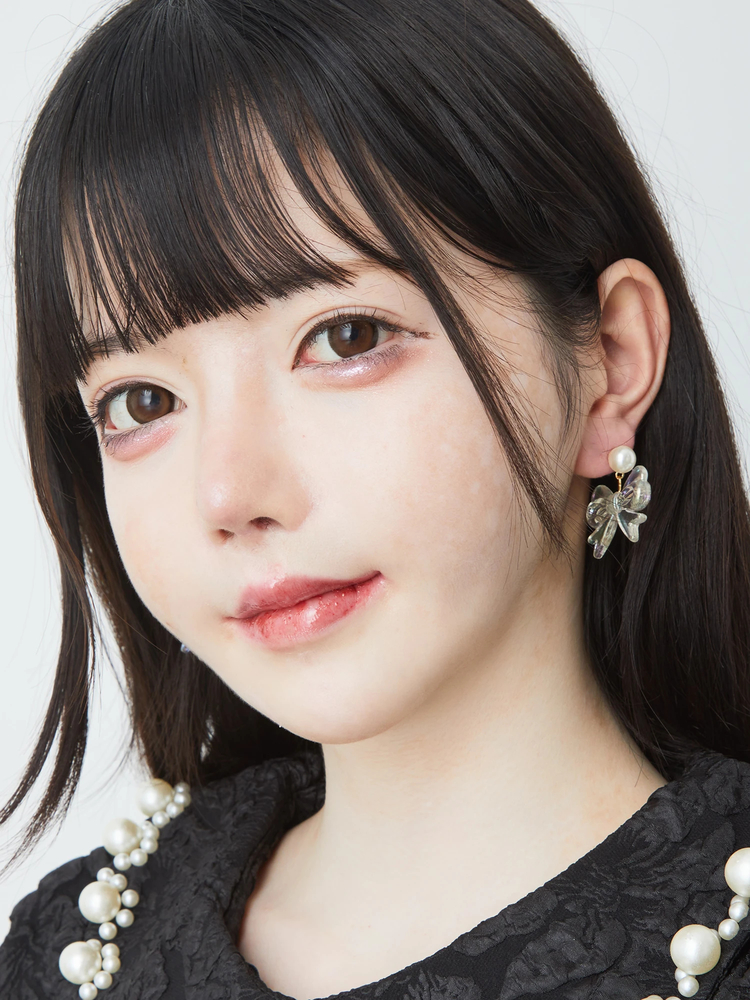 クリアリボンピアス - Ank Rouge(アンクルージュ)のピアス・イヤリング