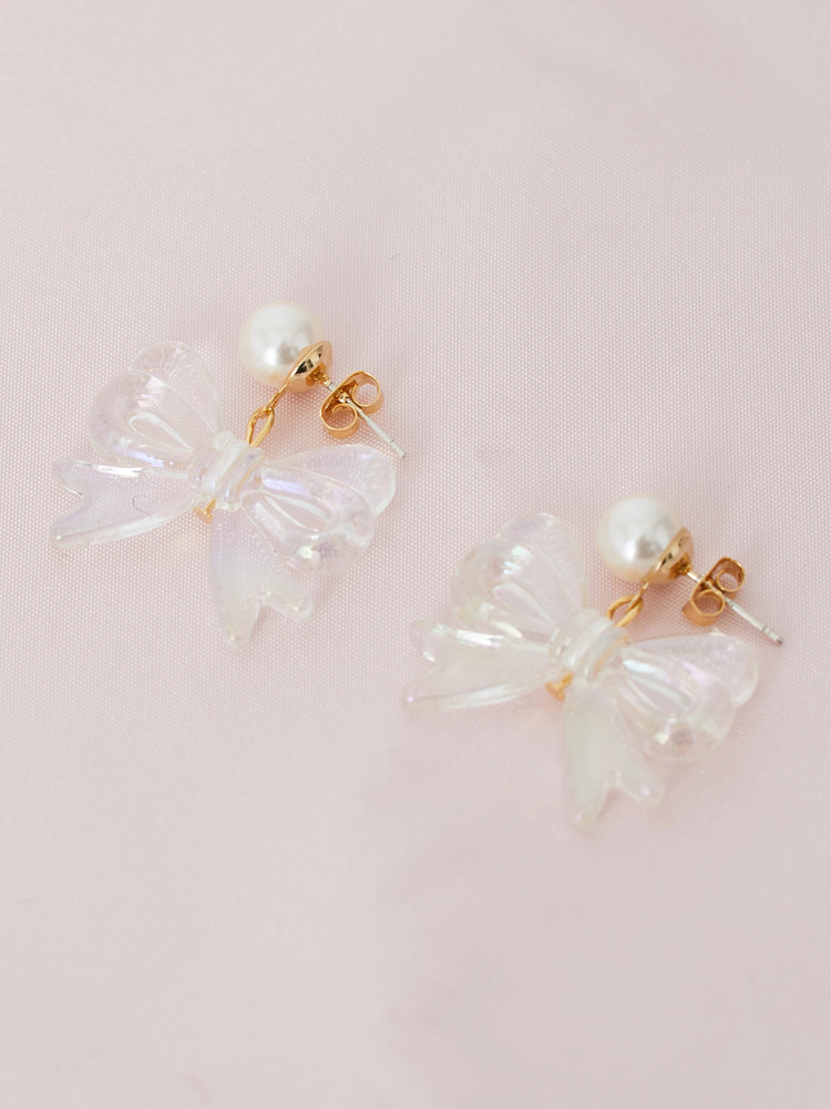 クリアリボンピアス - Ank Rouge(アンクルージュ)のピアス・イヤリング