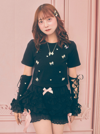 【アン アン】エテ　k10PG リボン　ネックレス アン アン】エテ k10PG リボン ネックレス ete ネックレス 「レイヤー