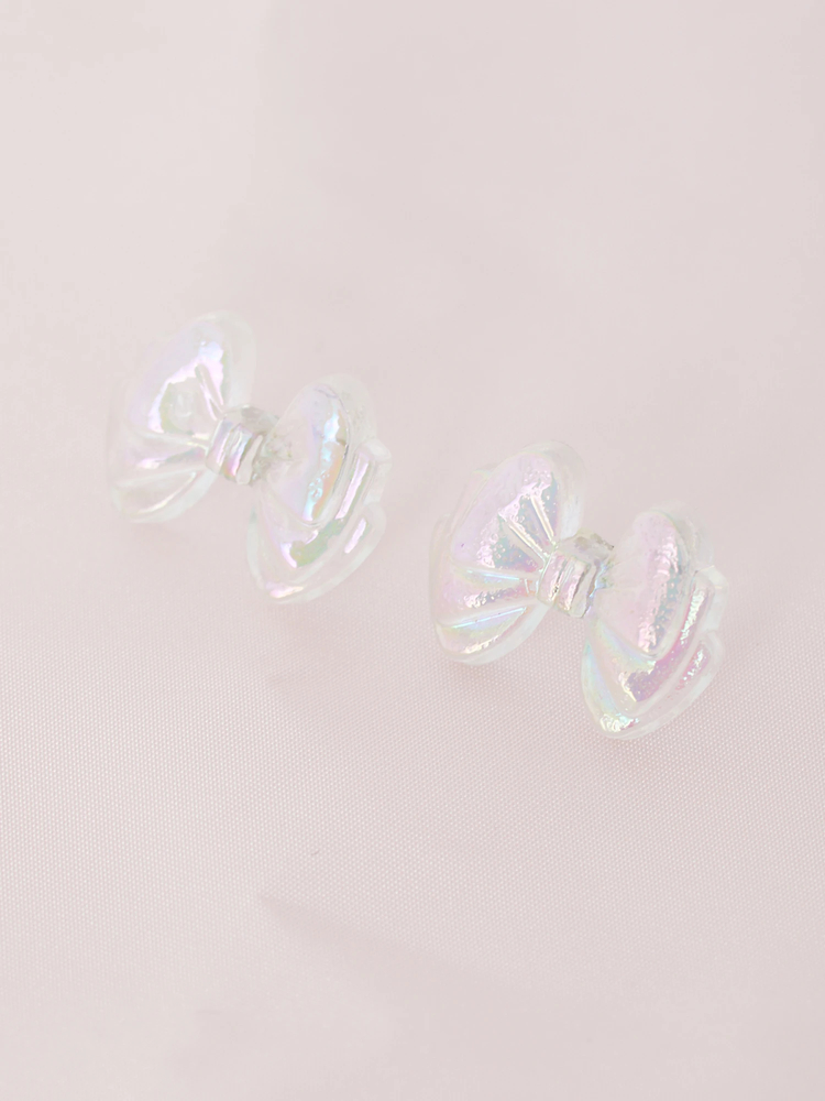 レジン イヤリング クリア リボン クリアリボンピアス - Ank Rouge(アンクルージュ)のピアス・イヤリング