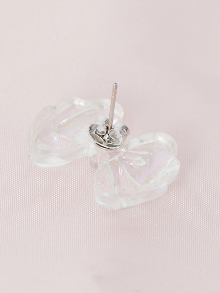 クリアリボンピアス - Ank Rouge(アンクルージュ)のピアス・イヤリング