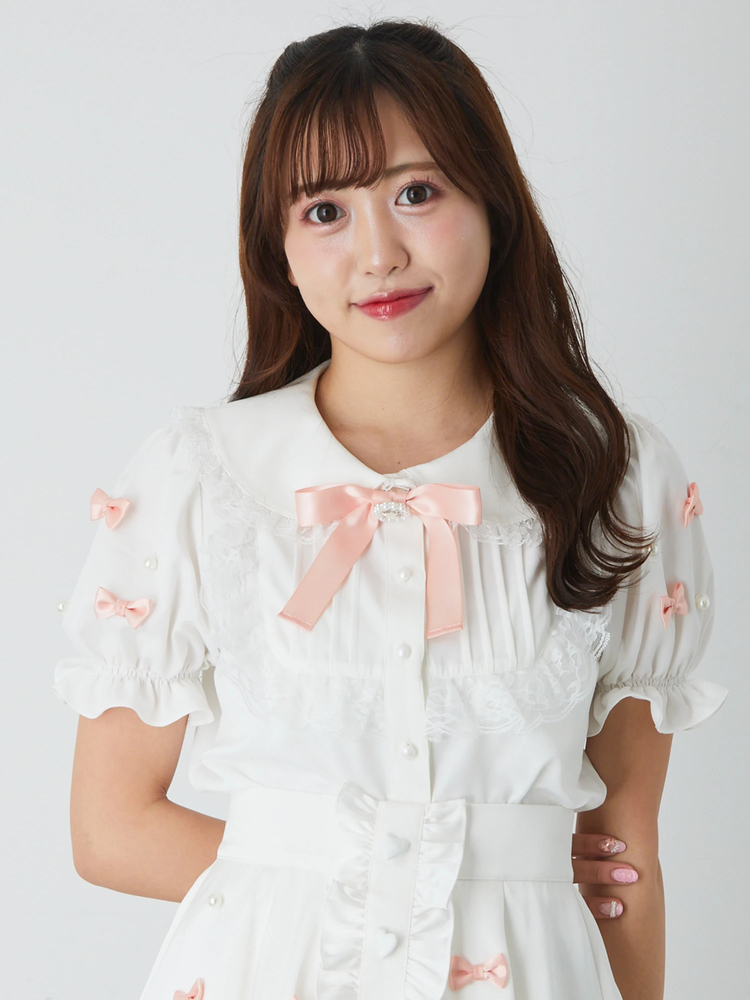 地雷 マーズ リボン ブラウス アンクルージュ プリーツスカート