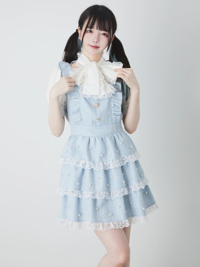 パールツイードティアードワンピース - Ank Rouge(アンクルージュ)の  