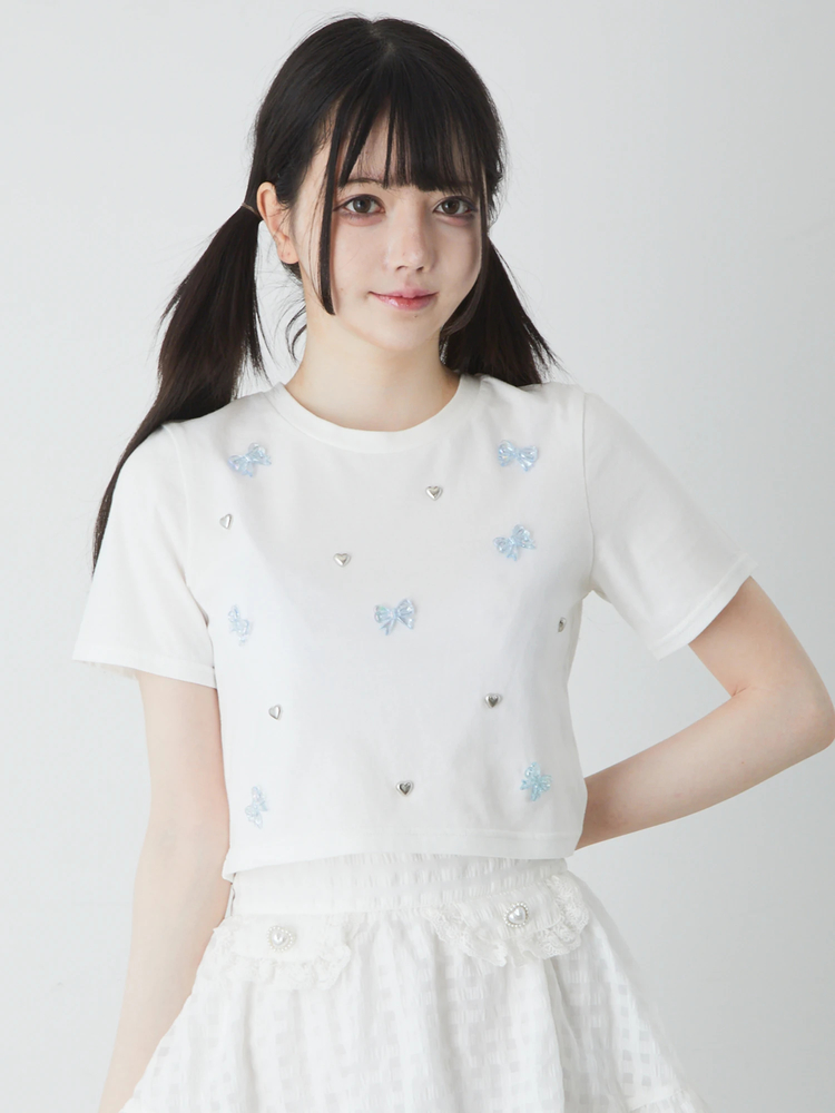 CHANEL BOUTIQUE アイボリーリボンシャツ ビッグリボンセミシア―ブラウス(ブラウス・シャツ)｜TOPS