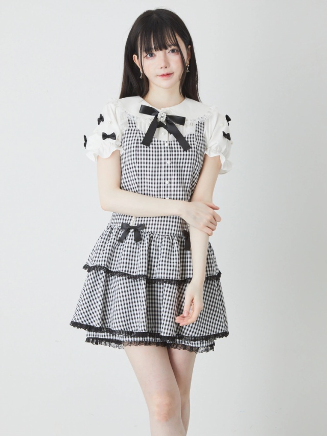 ギンガムティアードJSK - Ank Rouge(アンクルージュ)のワンピース  
