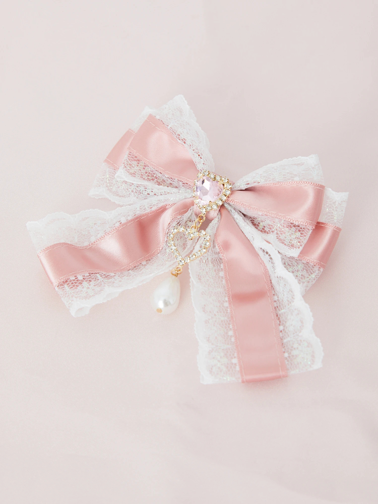 レースリボン＆ハートビジューバレッタ - Ank Rouge(アンクルージュ)の