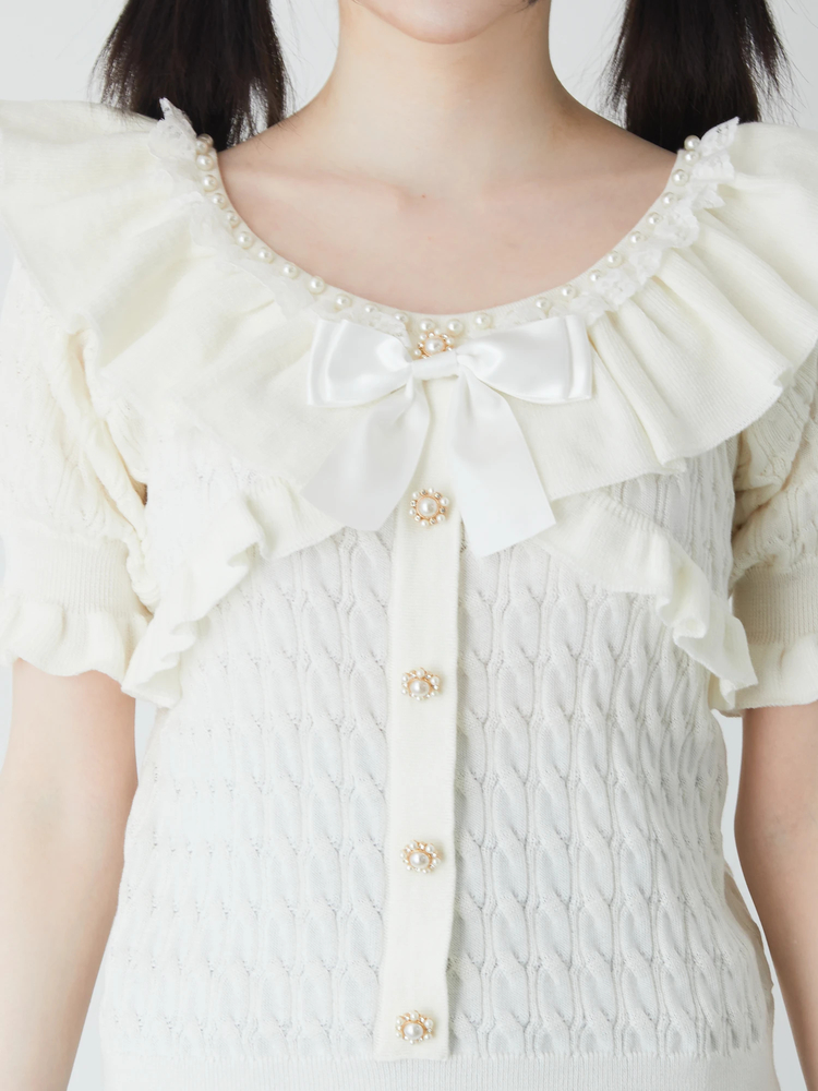 ケーブルフリルTOPS - Ank Rouge(アンクルージュ)のTシャツ