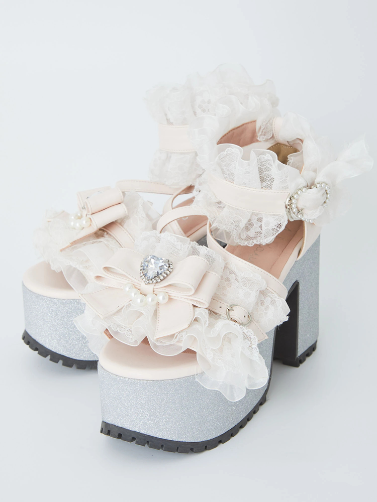 フリフリリボンサンダル - Ank Rouge(アンクルージュ)のサンダル