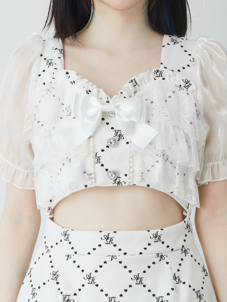 ANGORA 半袖フリル付きワンピース クリーム色 01_001.jpg