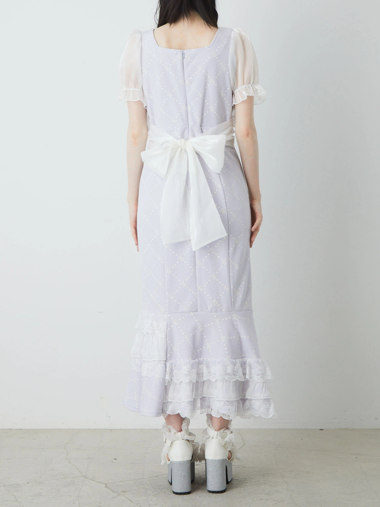 ワンピース Du.Rouge Ank Rouge ワンピース フラワーBACKスピンドルワンピース