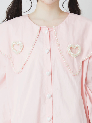 ハートモチーフ襟シャツチュニック - Ank Rouge(アンクルージュ)の