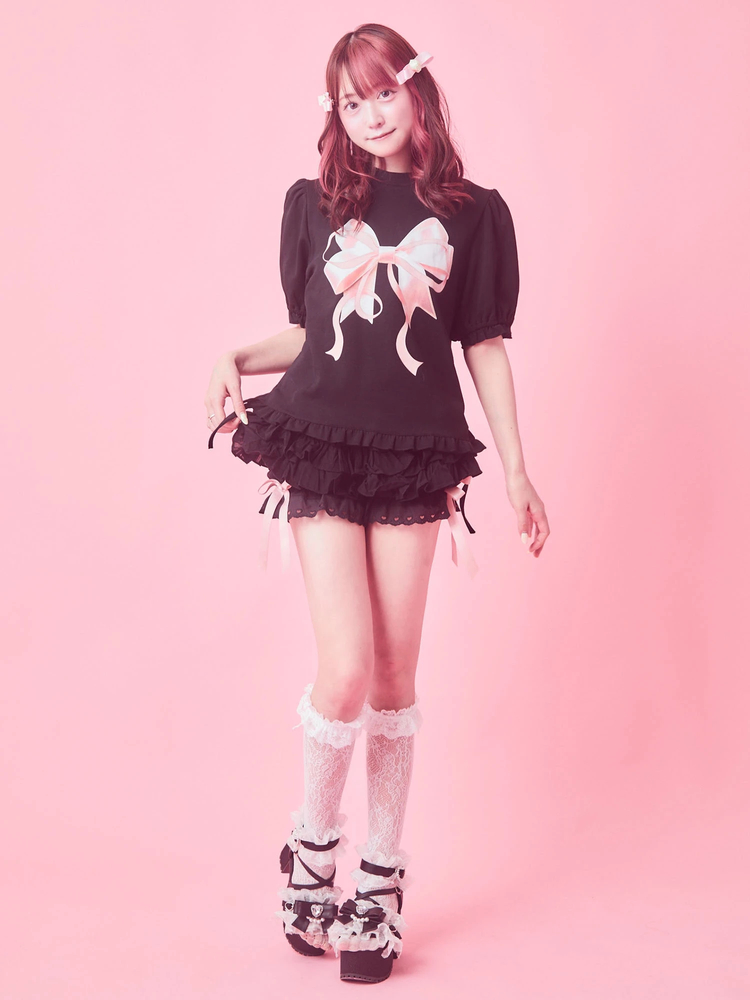 ❁⃘00s coquette バレエコア リボンカットソー バレエコアリボンTE - Ank Rouge(アンクルージュ)のTシャツ