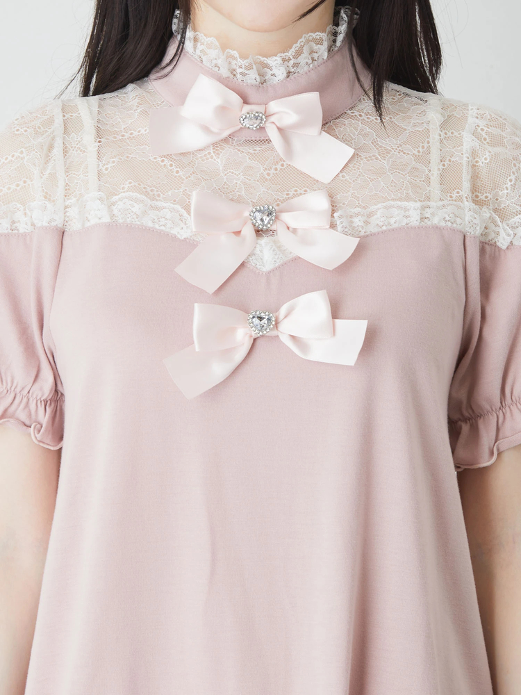 **Andre&Co.**の 大人可愛い♡ ベージュ レース切替 ワンピース レース切り替えカットOP - Ank Rouge(アンクルージュ)の