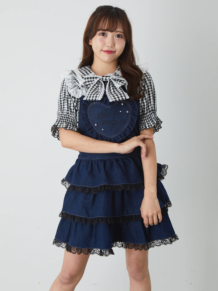 Ank Rouge BemqinデニムJSK BemqinデニムJSK - Ank Rouge(アンクルージュ)のワンピース