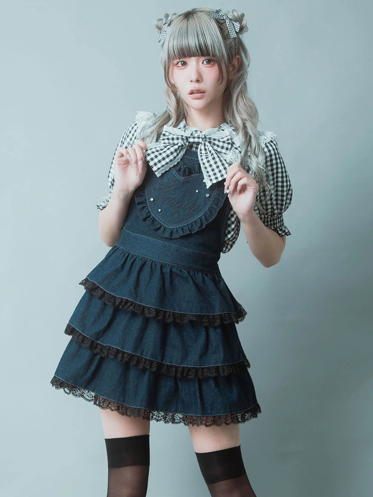 ank rouge BemqinデニムJSK ネイビー　アンクルージュ BemqinデニムJSK - Ank Rouge(アンクルージュ)のワンピース