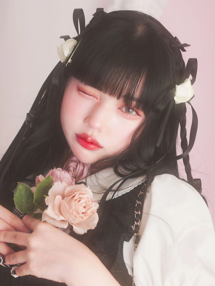 バレエコアローズリボンバレッタ - Ank Rouge(アンクルージュ)のヘッド