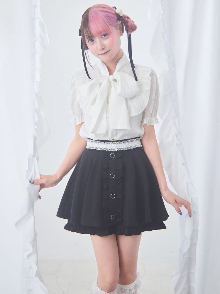 最旬トレンドパンツ はしごリボンフレアスカパン - Ank Rouge(アンクルージュ)の パンツ