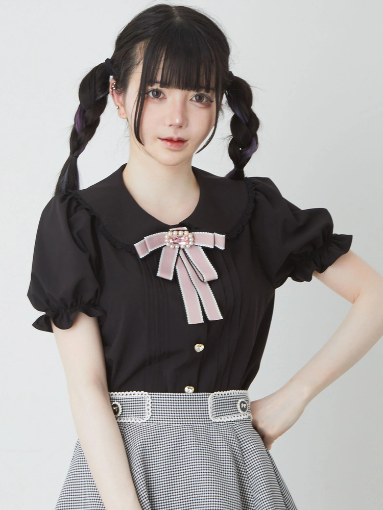 ストライプリボンブラウス - Ank Rouge(アンクルージュ)のシャツ