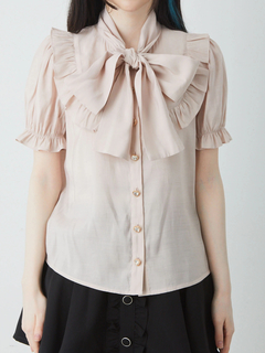 リボンタイブラウス