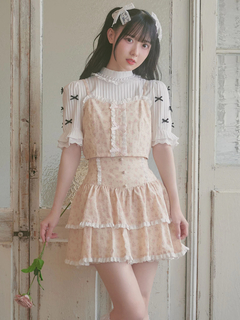 小花柄ティアードスカパン