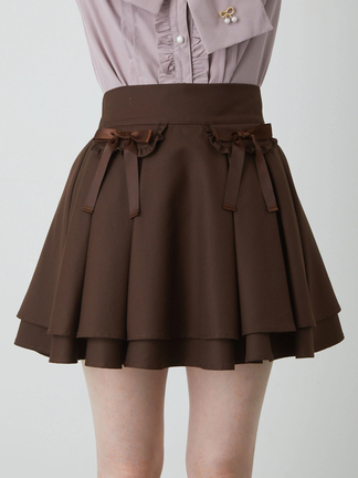 AlexanderMcQueen リボンモチーフ ショートパンツ スカート風 黒 Alexander Wang >> コットンサファリショートパンツ (Alexander