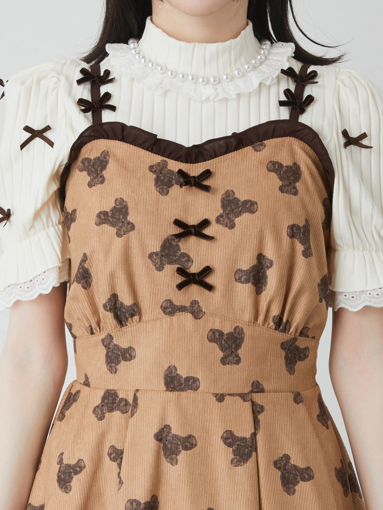 【くま子さん専用】オフショルfrillキャミワンピース、シュシュのセット くまちゃんキャミワンピース - Ank Rouge(アンクルージュ)の
