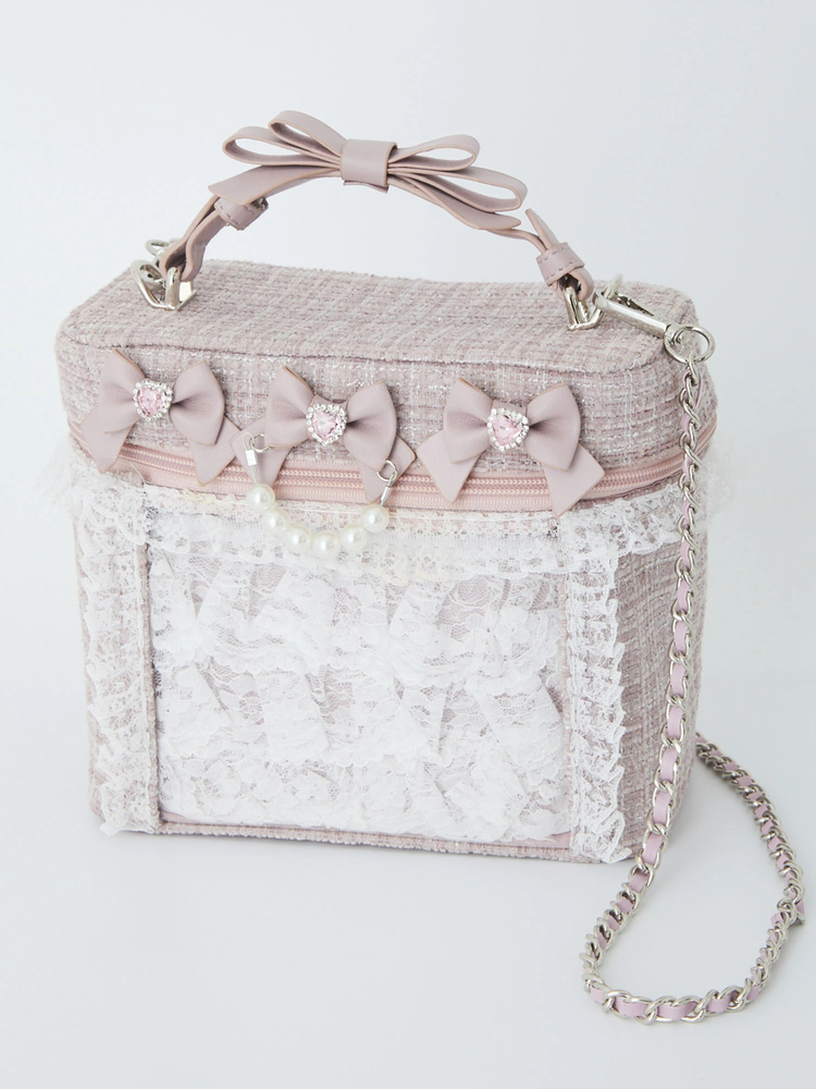 Ank Rouge ホワイト 確定ファンサのおまじないツイードバニティBag 確定ファンサのおまじないツイードバニティBag - Ank Rouge(アン