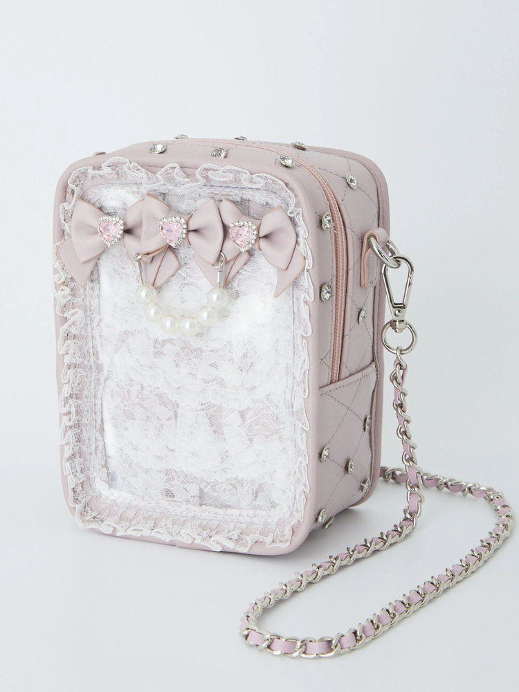 ♡ Ank Rouge 確定ファンサのおまじない ツイードぬいBag ブルー 確定ファンサのおまじないキラキラビジューキルティングぬいBag