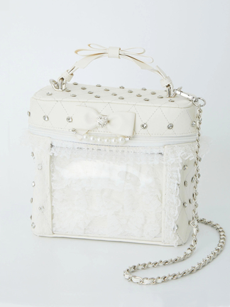 確定ファンサのおまじないビジューキルティングバニティBag
