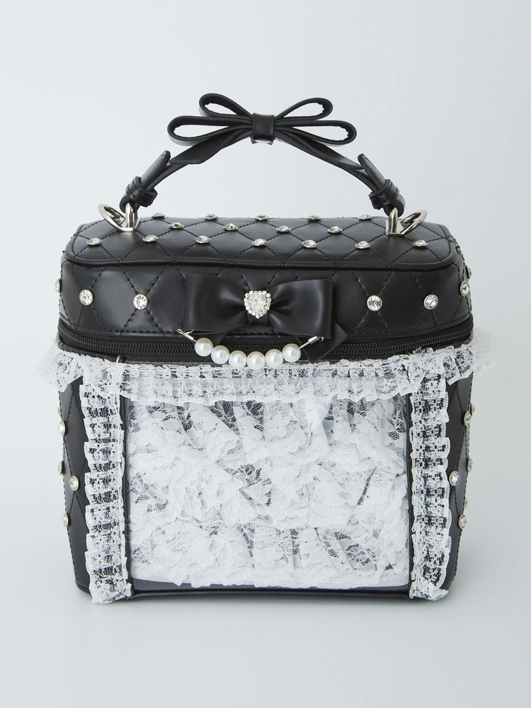 確定ファンサのおまじないビジューキルティングバニティBag