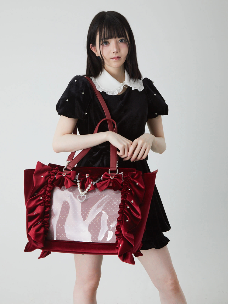 新品タグ付＊確定ファンサのおまじないベロアbag 特大 ブルー 確定ファンサのおまじないベロアBag(特大) - Ank Rouge(アン