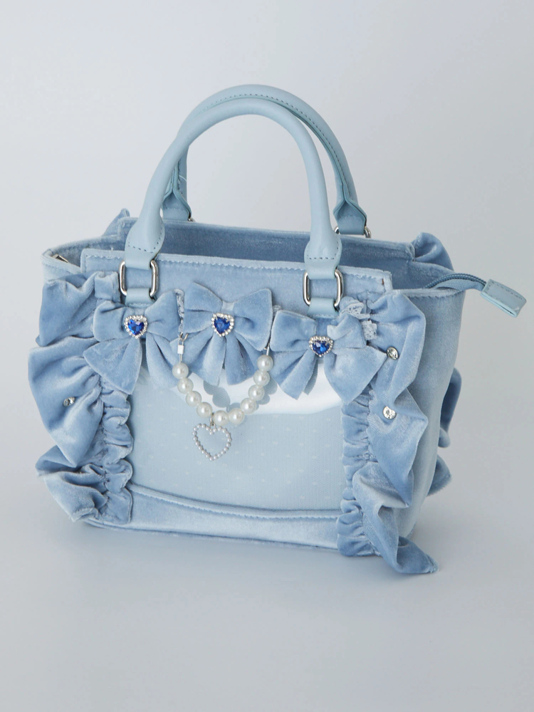 E*y様 確定ファンサのおまじないベロアBag (小) ブルー 確定ファンサのおまじないベロアBag(小) - Ank Rouge(アン