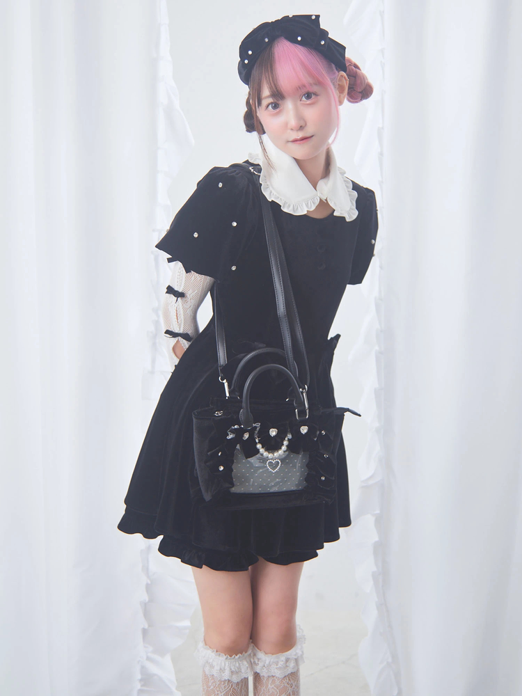 E*y様 確定ファンサのおまじないベロアBag (小) ブルー 確定ファンサのおまじないベロアBag(小) - Ank Rouge(アン