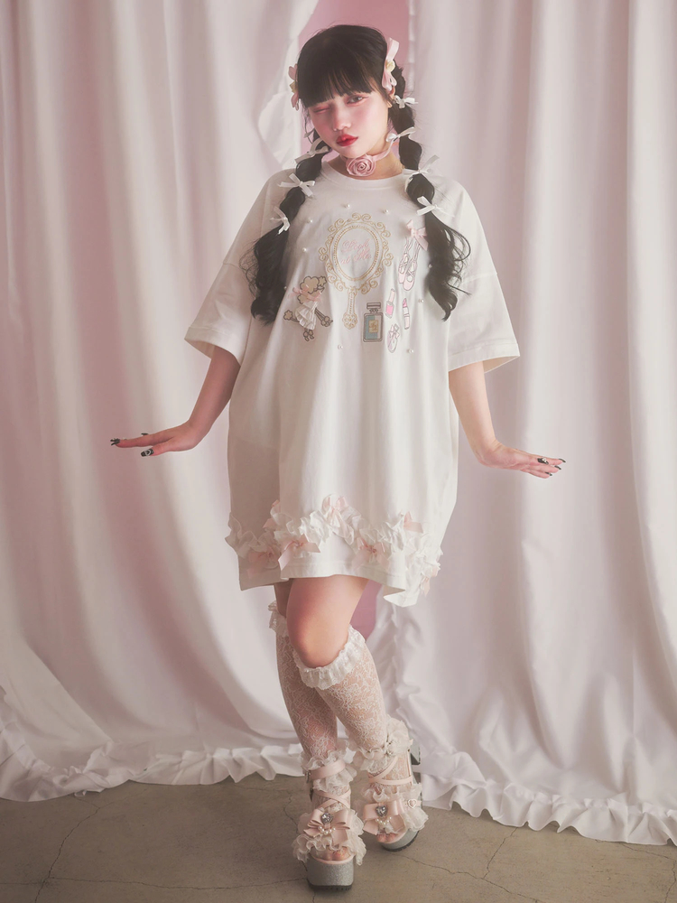エンジェルプリントダメージBigTe アンクルージュ Ank Rouge ダメージ加工プルオーバー - Ank Rouge(アンクルージュ)のパーカ