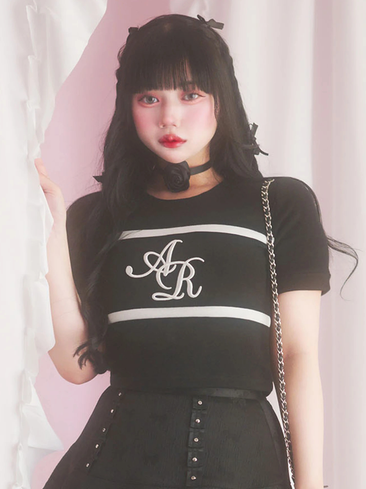 ハンドメイドあきt モノグラムロゴチビTOPS - Ank Rouge(アンクルージュ)のTシャツ
