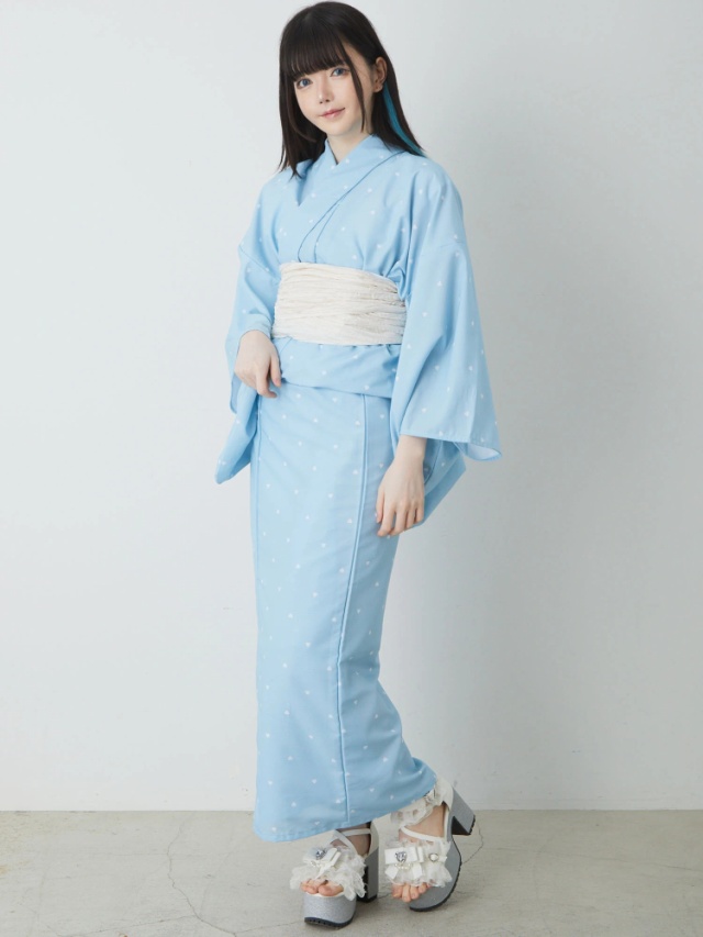 浴衣 迅速 リボン ハート 姫（ハートドット浴衣 - Ank Rouge(アン  