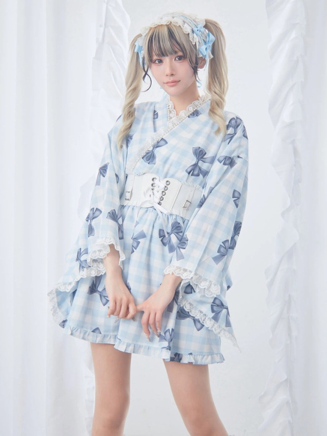 Bemqinギンガムリボン浴衣ワンピース - Ank Rouge(アンクルージュ)の  